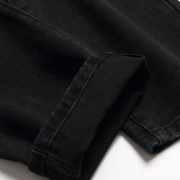 Black Mens Distressed Jeans - Picture 6 of 8